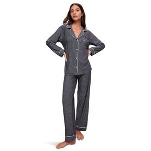 Eberjey Gisele Tencel Modal‎ Long Pajama Set Size XXL Women's Navy Striped